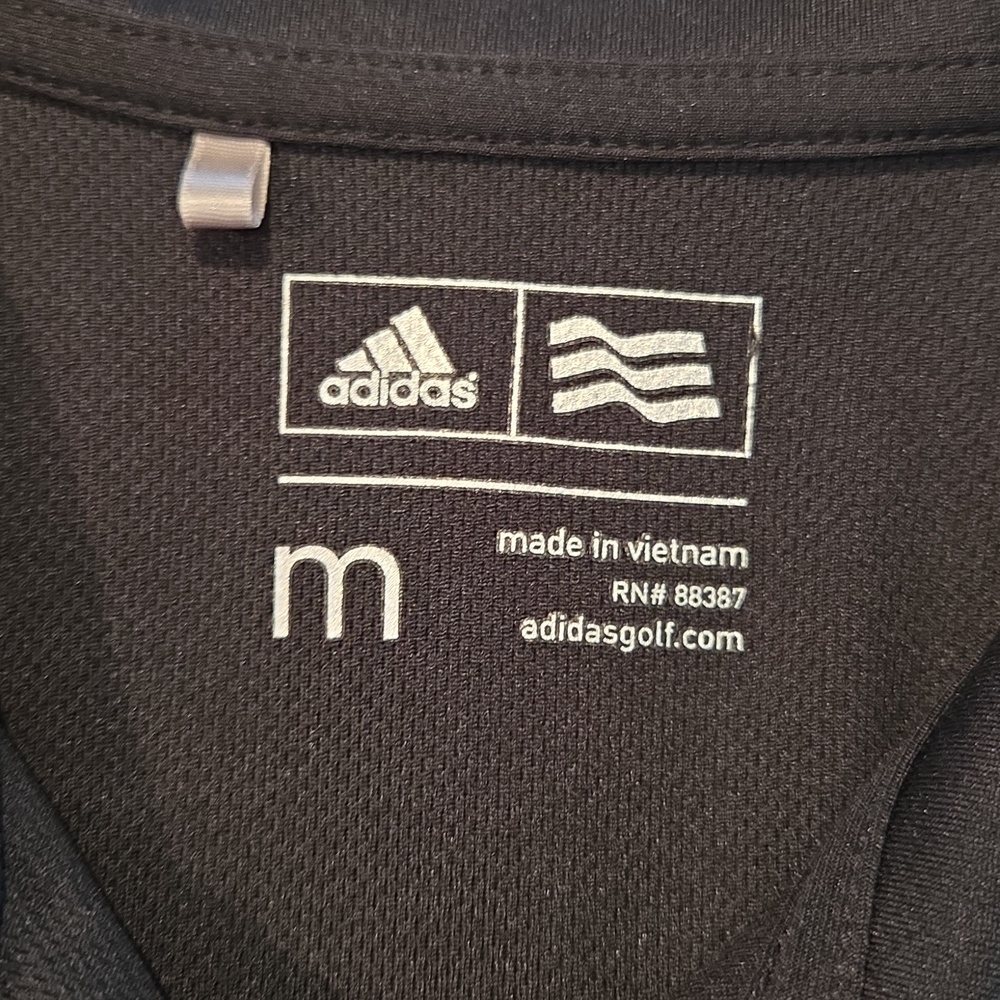Adidas Golf Black Polo Shirt Women’s Medium Embroidered Logo Stretch - Picture 8 of 9